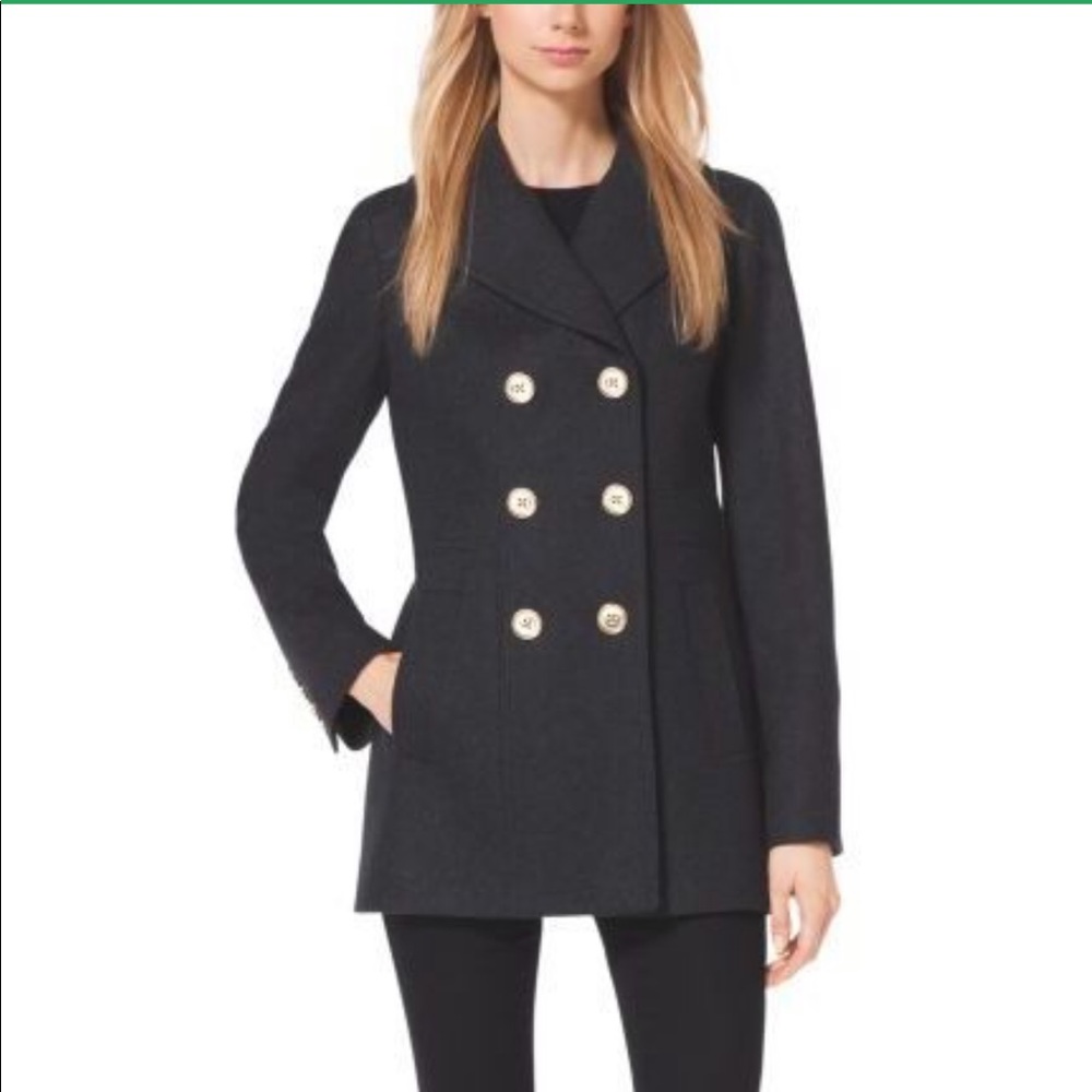 Michael Kors Wool Melton Peacoat Size 14
